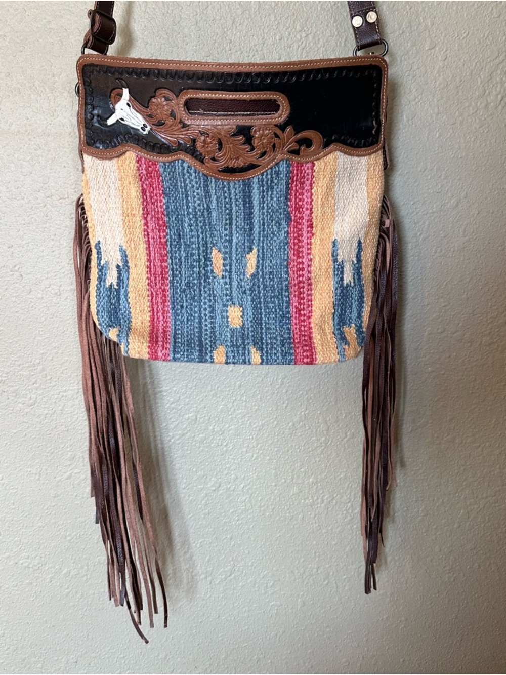Myra Bag Brown Leather Crossbody with Cream Lining